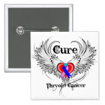 Heart Tattoo Wings - Cure Thyroid Cancer buttons