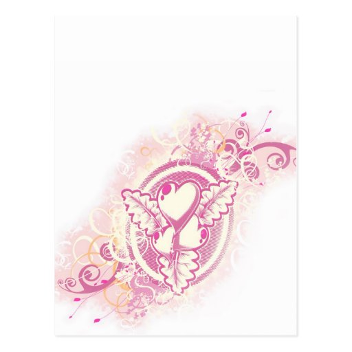 Heart Tattoo with Flowers Postcard
