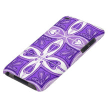 Heart Tiles Inspired by Portuguese Azulejos Purple iPod Case-Mate Cases
