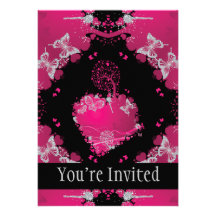 Heart Tree Of Love & Butterflies Personalised Announcements