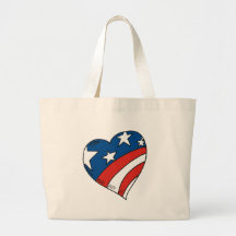 Heart USA Flag Tshirts and Gifts Canvas Bags