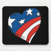 Heart USA Flag Tshirts and Gifts Mouse Mats