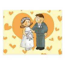 Heart wedding postcard