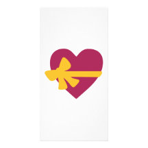 Heart with bow picture card