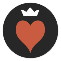 Heart with Crown Round Sticker