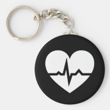 Heart with ECG wave cardiologist or cardiac nurse Key Chains