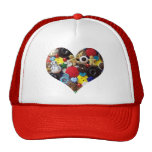 Heart with Snowman and Gingerbread Men Buttons Hats