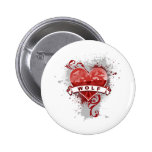 Heart Wolf Pinback Buttons
