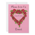 Heart Wreath Red Roses invitations