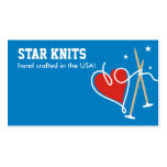 Heart yarn love knitting needles patriot biz cards business card templates