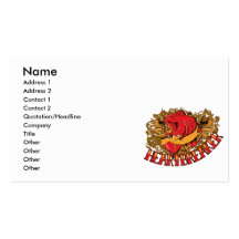heartbreaker red bird tattoo style art business card