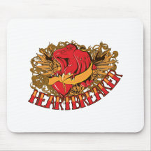 heartbreaker red bird tattoo style art mousepads