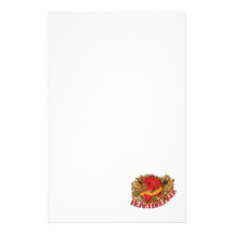 heartbreaker red bird tattoo style art stationery
