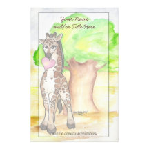 Heartfelt Giraffe Stationery