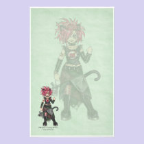 Heartless Kitty Gothic Stationery stationery