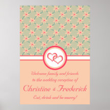 Hearts and Blossoms, reception welcome poster