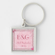 Hearts and butterflies initialled keychain