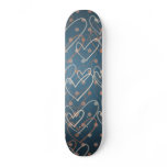 Hearts and dots background, skate skateboards