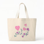 Hearts and Pink Roses Personalised Tote Bag