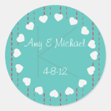 Hearts and Pinstripes Favour Label Sticker