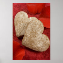 Hearts and rose petals ... poster posters