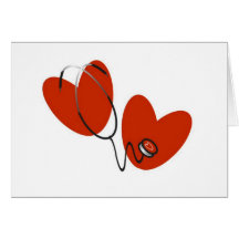 Hearts and Stethoscope T-shirts and Gifts Greeting Card