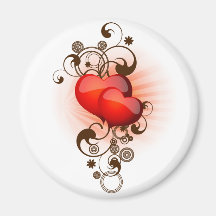 Hearts-and-Swirls Magnet