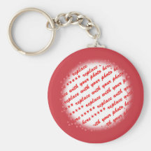 Hearts Around Your Photo Template Key Chains