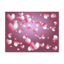hearts background postcards