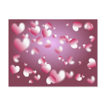 hearts background postcards