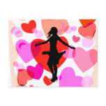 Hearts ballroom dancer postcard