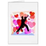Hearts ballroom dancing greeting card