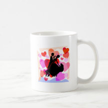 Hearts ballroom dancing coffee mugs