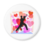 Hearts ballroom dancing fridge magnet