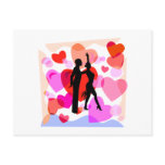 Hearts ballroom dancing postcards