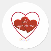 Hearts be my LOVE Round Stickers