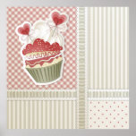 Hearts Cupcake Poster