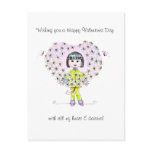Hearts & Daisies  Valentine postcard
