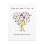 Hearts & Daisies Valentines postcard