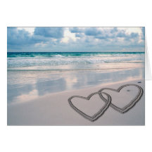 Hearts Drawn in the Sand Card