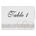 Hearts Entwined with Floral Border in White Silver cards