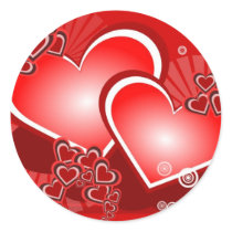 Hearts for Love Round Sticker
