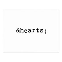 Hearts in HTML Postcard