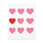 Hearts in Pink and Red Postcard