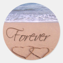 Hearts in the sand forever sticker