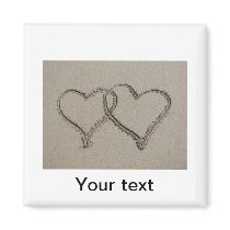 Hearts in the Sand Refrigerator Magnets