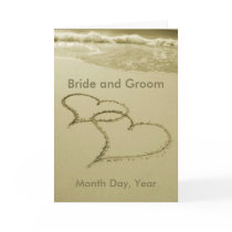 Hearts In The Sand Wedding Announcement