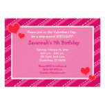 Hearts n Dashes Valentines Day Birthday Invitation invitations