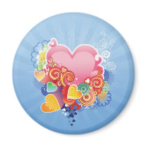 Hearts of Colour Refrigerator Magnets