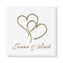 Hearts of gold refrigerator magnets